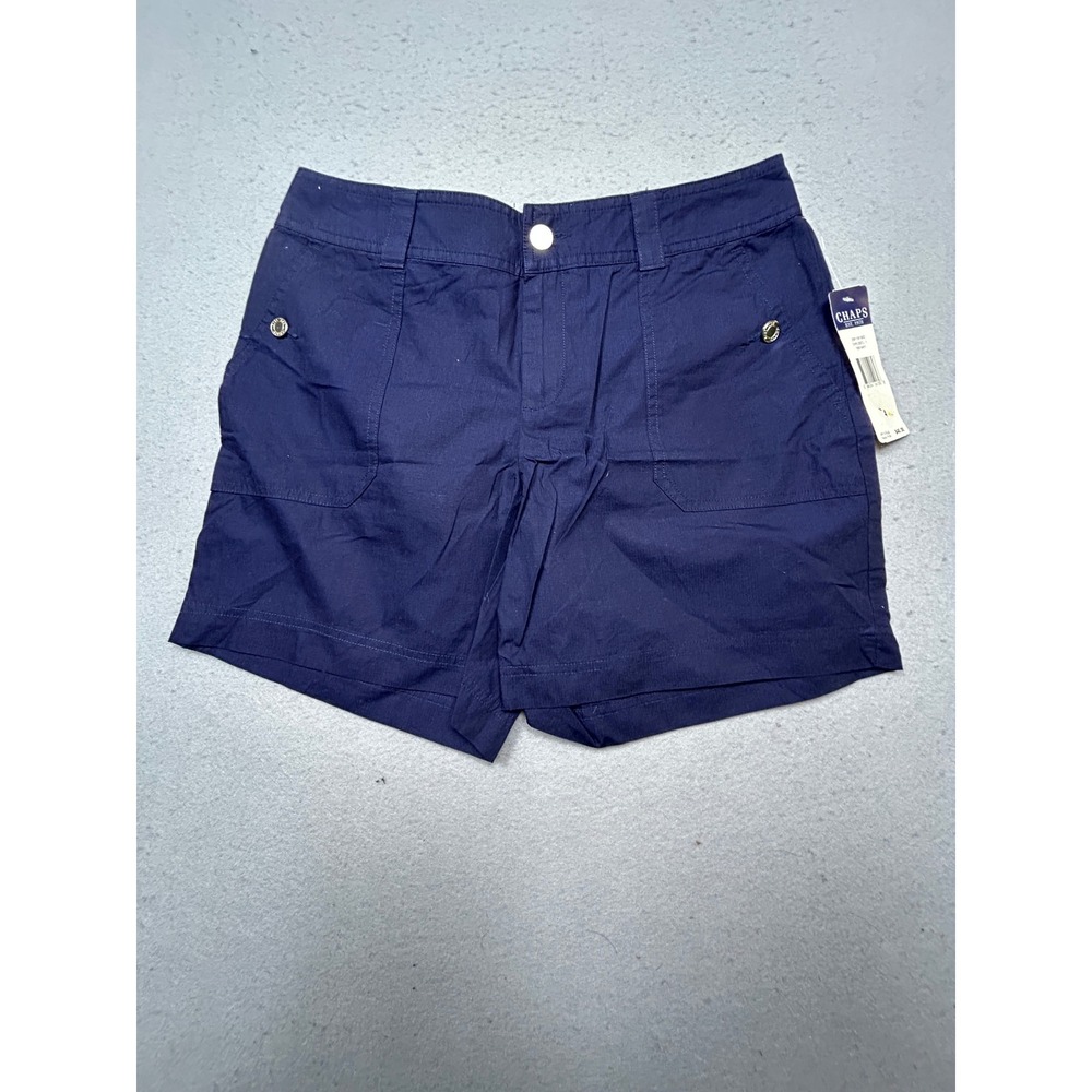 Chaps Shorts 100% Cotton Navy Blue 4 W30 Womens